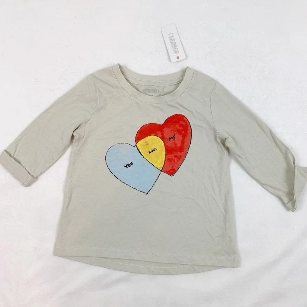 Gymboree Lot of 2 striped heart graphic t-shirt‎